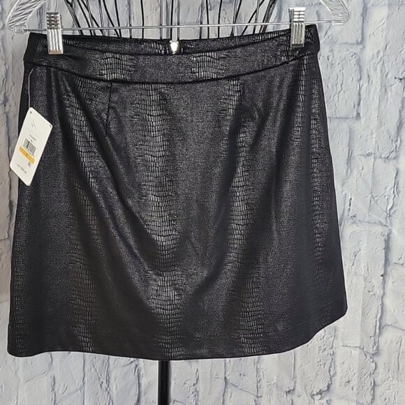 *KENSIE‎ Black Crocodile Print Mini Skirt Size Small - Picture 4 of 6
